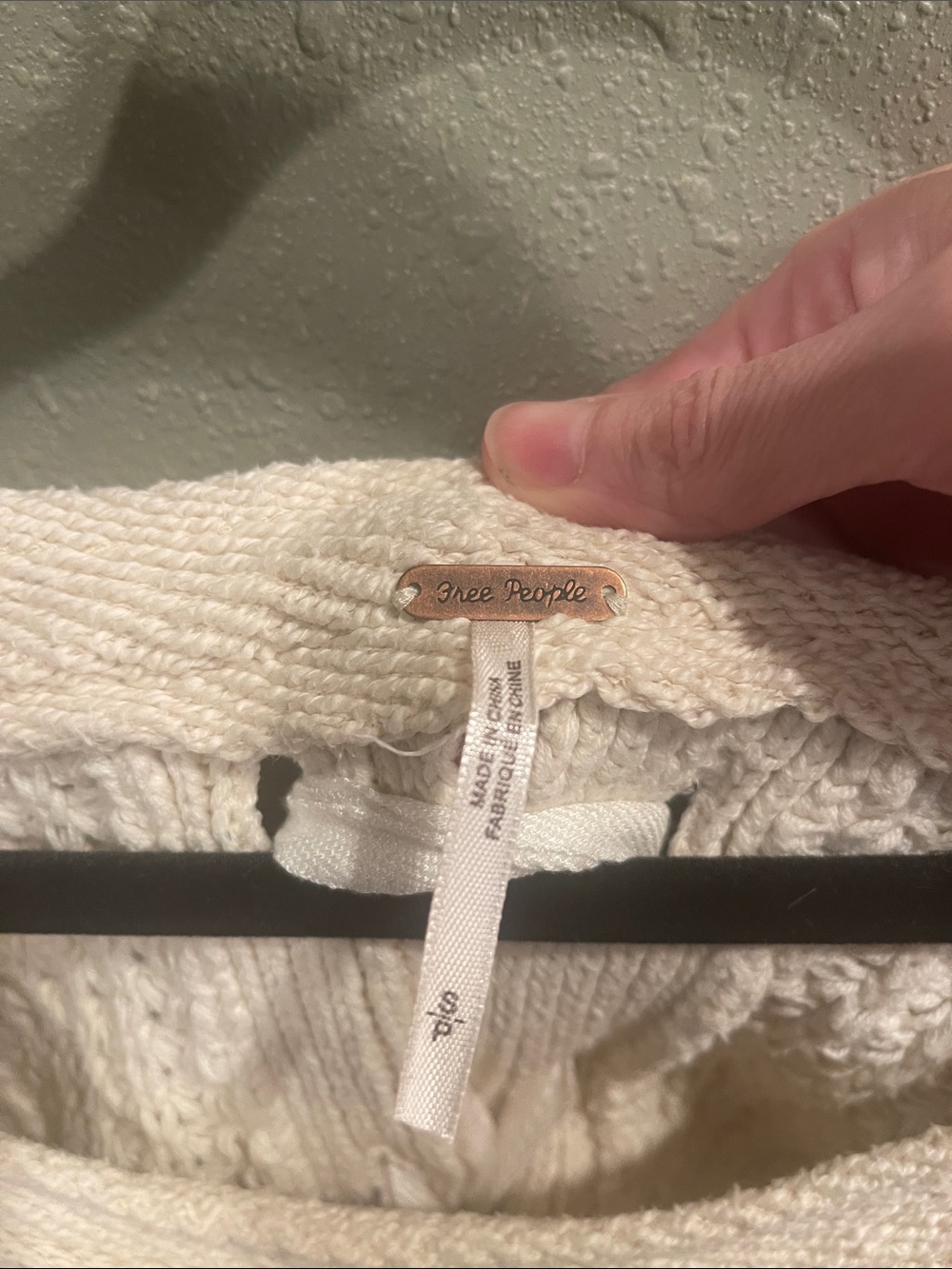 Free People Cream Off-Shoulder Waffle Knit Sweater - Picture 2 of 5